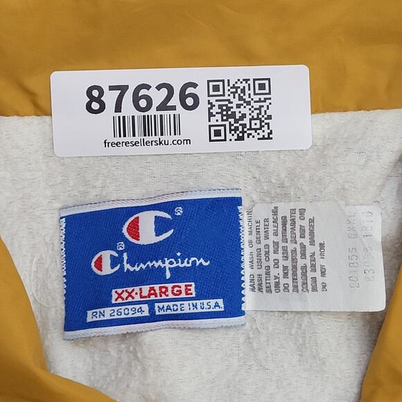 Vintage 1984 Champion Lite Softball Coach Jacket 2XL 28x28 Yellow - Picture 6 of 13